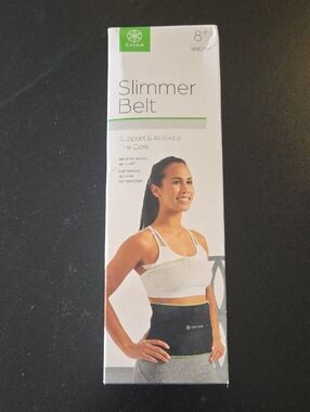 GAIAM Black Waist Slimmer Belt with Lime Trim NEW in Box
